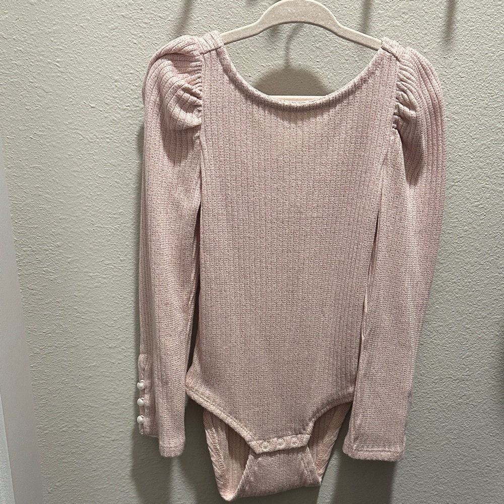 Janie and Jack Light Pink Ribbed Bodysuit